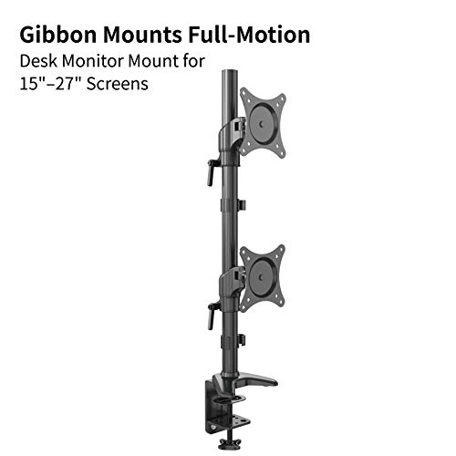 Gibbon Mounts Vertical Monitor Mount, Dual Monitor Stands for 2