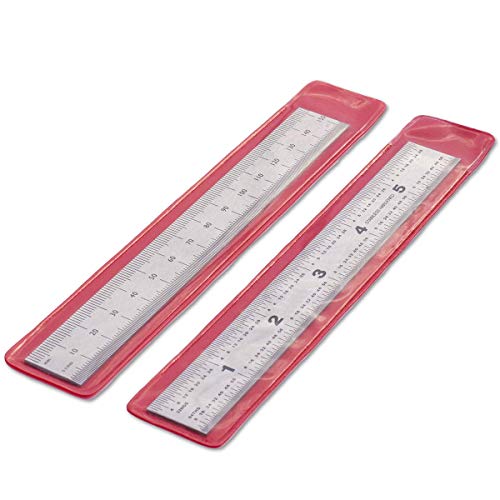 image for Offidea Machinist Ruler 6 Inch, 2 Pack - Rigid Stainless Steel Ruler w