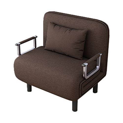 Folding Sleeper Chair Bed, Sofa Bed Single Sleeper Convertible Chair Lounger Couch Recliner Bed Easy to Carry and Move (Coffee)