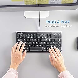 Perixx PERIBOARD-407B US, Wired USB Mini Keyboard
