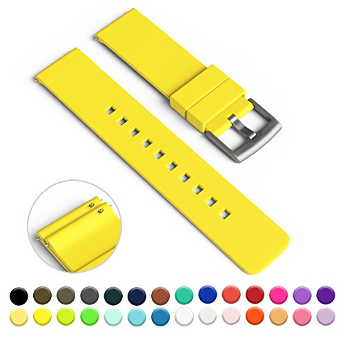 GadgetWraps 20mm Silicone Strap / Band for Pebble Time Round Watch with Quick Release Pins (Sun Yellow)