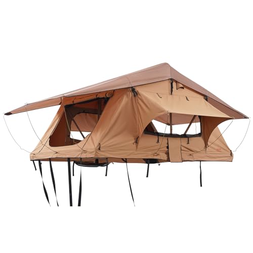 VEVOR Rooftop Tent Hard Shell,Rooftop Tent Hardshell, with Telescopic Ladder Mattress PVC Cover Bag, Waterproof for Jeep SUV Van Pickup Truck