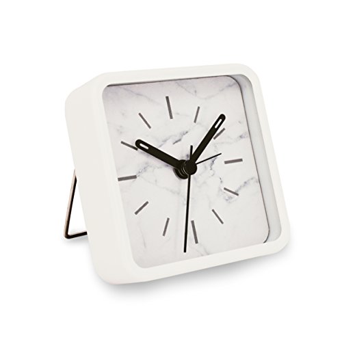 Slash Modern Small Portable Marble Pattern Metal Case Quartz Analog