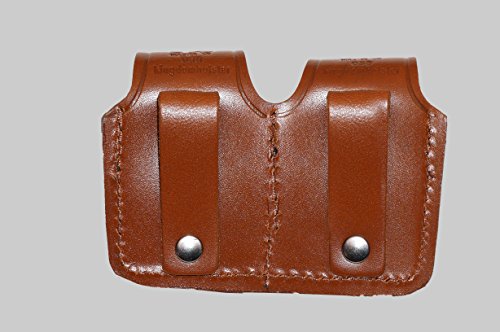 ALIS038 Double Speedloader carrier/case/pouch for S&W 357 Magnum Genuine Leather Handmade!