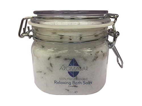 Lavender Bath Salts Soak 550g Gift Jar Epsom Salts and Dead Sea Salts Enriched with Essential Oil 100% Natural Aromatherapy Packed with Minerals