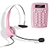 AGPtek Call Center Dialpad Corded Headset Pink Telephone with Tone Dial Key Pad & REDIAL