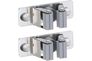 2Pcs Broom Mop Holder Wall Mounted Broom Rack No Drilling Stainless Steel Garage Garden Tool Organizer GripperKitchen Bathroo