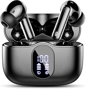 Btootos Bluetooth Kopfhörer, Kopfhörer Kabellos Bluetooth 5.4 mit App Sport In Ear Kopfhörer, Wireless Earbuds 40 Std Spielzeit, LED Ladecase, ENC Mic, Tiefer Bass Ohrhörer für IOS/Android (Schwarz)