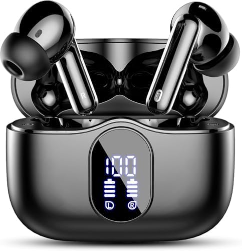 Btootos Bluetooth Kopfhörer, Kopfhörer Kabellos Bluetooth 5.4 mit App Sport In Ear Kopfhörer, Wireless Earbuds 40 Std Spielzeit, LED Ladecase, ENC Mic, Tiefer Bass Ohrhörer für IOS/Android (Schwarz)