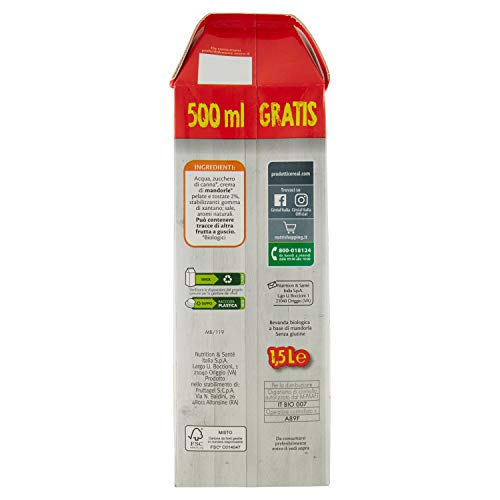 Céréal Bevanda Mandorla Bio, Latte di Mandorla senza Lattosio e senza Glutine, da Agricoltura Biologica Italiana, 1,5L - immagine 4