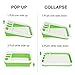 Learja Collapsible Dish Drying Rack, Small Folding Dish Rack, Portable Dish Drying Rack, Compact Dish Drainer for Kitchen, Camper, RV, Caravan, Travel Trailer (Green and White Without Drainer Board)