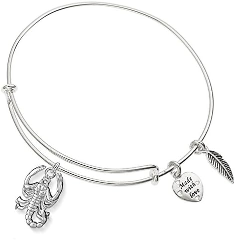 Enni of York "zodiac sign Scorpio" Ani-Silver Expandible Wire Bangle Bracelet