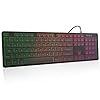 Wired Keyboard, WisFox USB Backlit Keyboard with 105 Keys for Windows 2000/XP/Vista/7/8/10, Full-Size Illuminated…