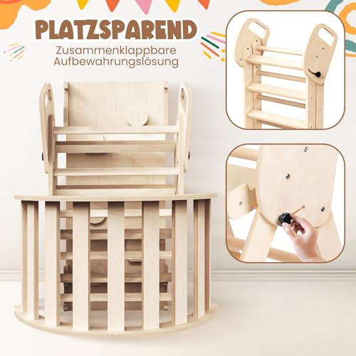 CozyLazy 7-in-1 Montessori Indoor Climbing Frame Set, Malleable Climbing Triangle with Slide and Climbing Arch, Ideal for Babies and Toddlers 1-6 Years, Promotes Play, Movement and Creativity