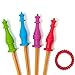 HUGE SALE - Chewable Pencil Topper With BONUS Chewable Bracelet - Fun Sensory Motor Aid - Perfect For Autism or ADHD - 4 Pack King Shape Plus Red Bracelet