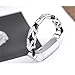 bayite Leather Bands Compatible with Fitbit Alta and Alta HR, Metal Clasp Leather Cord Wristband with Rhinestone Bling, (Silver with Rhinestone, 5.5