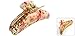 uxcell Pink Red Florals Pattern Spring Loaded Hair Claw Clip Barrette Beige for Ladies