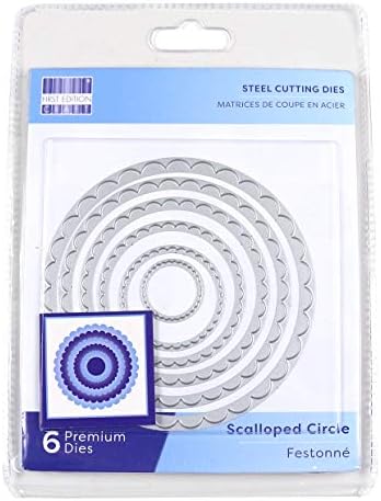 First Edition FEDIE289 | Nesting Scallop Dies Crafting, Create Perfect, Use with Most Die Machines, (Steel, Magnetic Storage, Cuts Paper, Cardstock & 2mm Foam), One Size