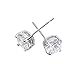CAETLE ®White Crystal Zironia Bling Bling Shine Gem Mounted Stud Earrings