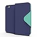 Cellto IP6-NVMT iPhone 6S Case, PU Leather Wallet Cover Stand and Reversible Magnetic Flap, Flip Cover for Apple iPhone 6 (2014)/iPhone 6S (2015) - Navy Blue/Mint