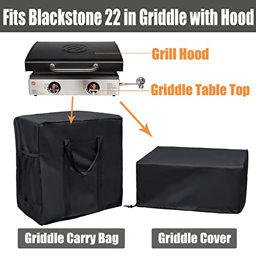 TOHONFOO Tabletop Griddle Cover and Griddle Carry Bag for Blackstone 22