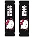 LA Auto Gear Hello Kitty Sanrio Face Head w/Red Bow & Script Car Truck SUV Seat Belt Shoulder Pads - Pair