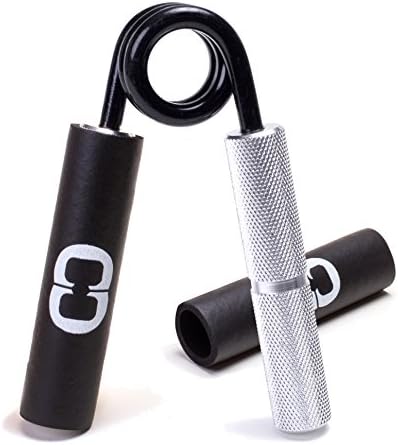 Premium hand gripper, hand exerciser, forearm trainer, hand grip for maximum increase of the grip force, includes handle pads and carry bag