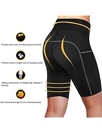 Junlan - Pantalones cortos de neopreno para mujer, para pérdida de peso, para adelgazamiento, para yoga, sauna