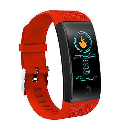 Lisin Smartwacth QW18 Smart Watch Sports Fitness Activity Heart Rate Tracker Blood Pressure Watch (Red)