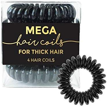 Kitsch Mega Hair Coils For Thick Hair Spiral Hair Ties 4 Pack