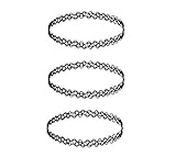 3 Pack - Henna Tattoo Choker Necklace, Black Stretch Chokers