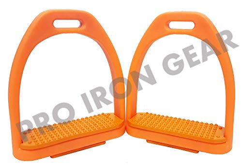 Polymer Stirrups Horse Riding Beautiful 9 Colors (Orange)