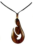 Swimmi Hand Carved Sono Wood Maori Fish Hook HEI