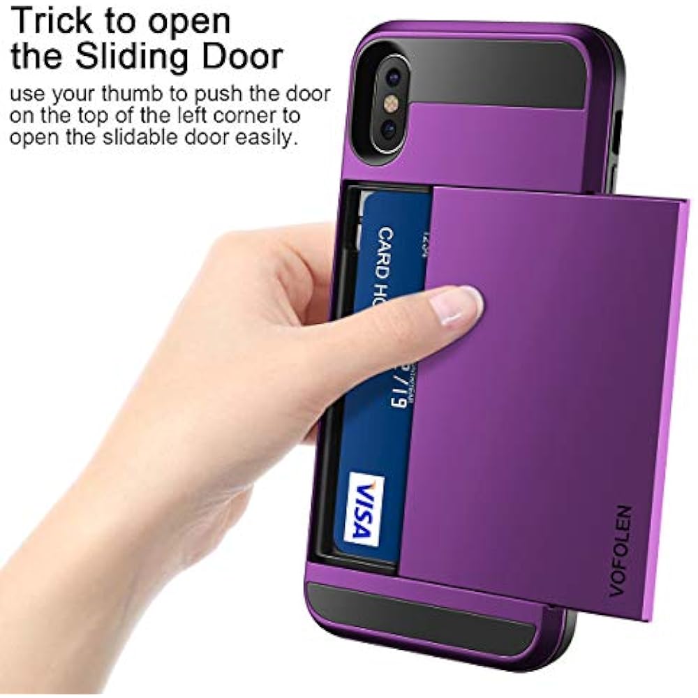 Case For IPhone Xs Max Wallet Card Holder Sliding Cover Credit Slot ID