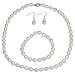 Cultured Freshwater White Pearl Necklace Bracelet & Earring Set