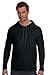 Anvil Lightweight Long Sleeve Hooded T-Shirt. 987 Large Black/Dark Grey