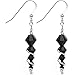 Body Candy Handcrafted 925 Silver Black Icicle Drop Earrings Created with Swarovski Crystals