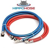 Washing Machine Hoses Stainless Steel - Braided Washer hose 6 ft Burst Proof (2 pack) - Hot and Cold Color Coded Third Layer - Lead free Water Supply Line