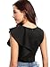 Verdusa Women's Round Neck Ruffle Trim Tank Crop Top Black M
