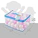 ERUIOLA Lightaling 100pcs White & Pink Ocean Balls & Pit Balls Soft Plastic Phthalate & BPA Free Crush Proof - Reusable and Durable Storage Mesh Bag with Zipper