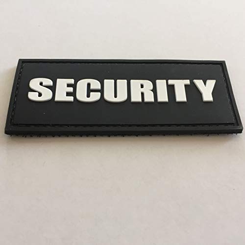 uuKen Security Tab Black and White Lettering Tactical PVC Patch with Hook Fastener Backing - Thumbnail 2