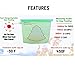 Natural's House 3.O Reusable Silicone Food Storage Bags 6 Peck-Food Expire Date Tracker,4Pcs/4cups + Free Organic Bags or Anti-Bacteria Cleaning Brush - Airtight|Leak & Tear Free-Easy Slide-BPA Free