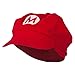 Circle Mario and Luigi Embroidered Cotton Newsboy Cap - Red M-L
