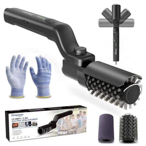 Electric Grill Brush, Cordless BBQ Grill Cleaner for Burnt-On Food, Safe Bristle-Free Electric Grill Cleaning Tool for Outdoor Grills