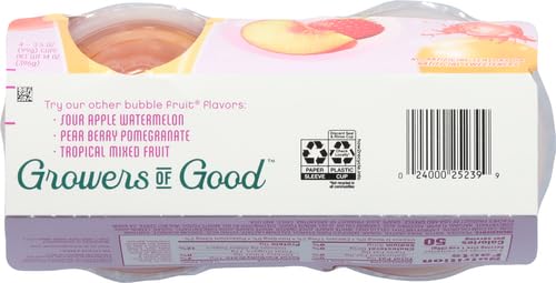 DEL MONTE BUBBLE FRUIT PEACH STRAWBERRY LEMONADE PEACHES & POPPING BOBA WITH SWEETENED JUICE-3.5 OZ, (PACK OF 1, 4 COUNT)