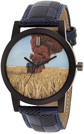 Watch MeBlue Dial Blue Leather Strap PUBG Flare Drop Analog Watches for Men Latest Stylish and Boys PUBG-017