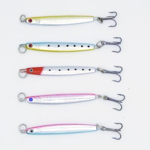 5pcs/lot Laser Jigs Fishing Lures Metal Baits Iron Lead Fishing Tackles 7cm/12g
