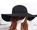 New Vintage Women Lady Wide Brim Wool felt Bowler Fedora Hats Floppy Cloche Cap Black+free gift