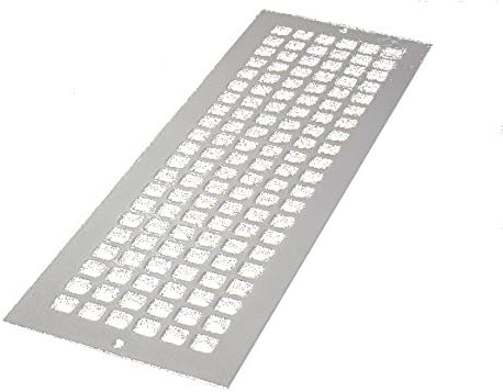 6" x 30" Paintable Gray Steel Square Design Vent Cover With Screwholes (8" x 32" Overall)
