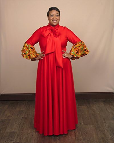 Lipstick Red Bell Sleeve Maxi Dress for Women Plus Size